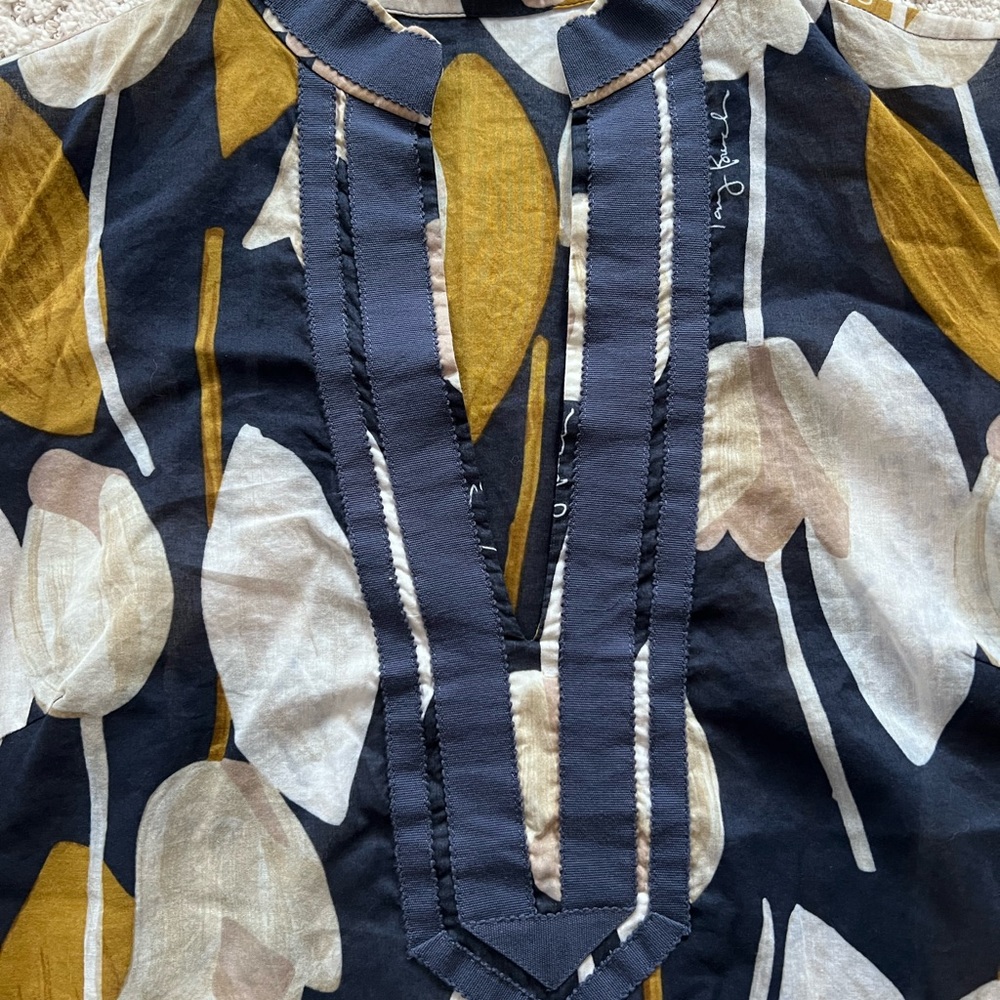 Tory Burch Floral Long Sleeve Tunic Sz 4 - Picture 3 of 6